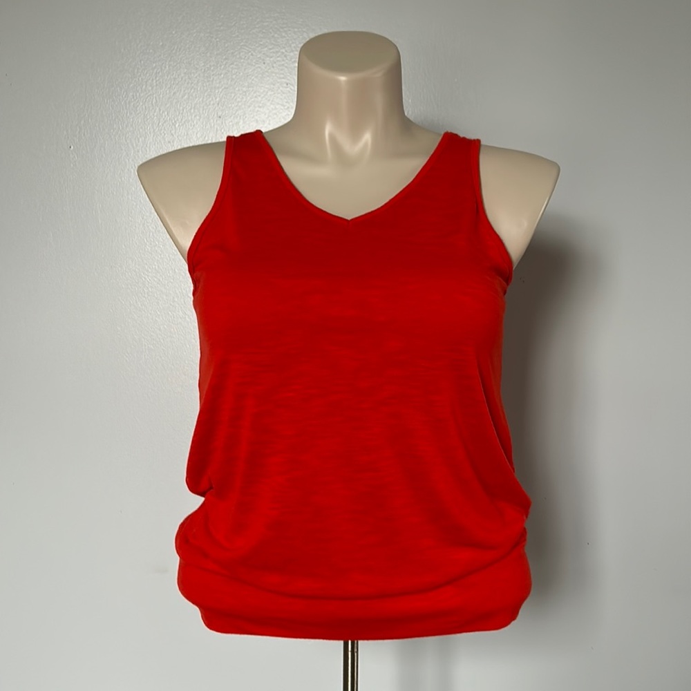 Cato Red-Orange V Neck Tank Top Sz M